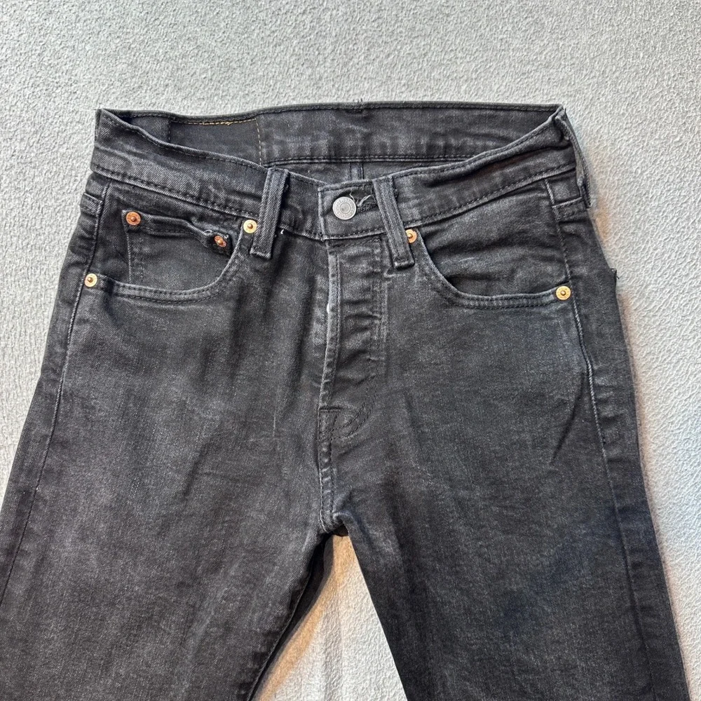 Levi's 501 Jeans Mens 28x34 Black Original Fit Button Fly Stretch Denim Pants